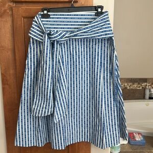 Tory Burch Gemini link stripe wrap skirt brand new with tag size 10